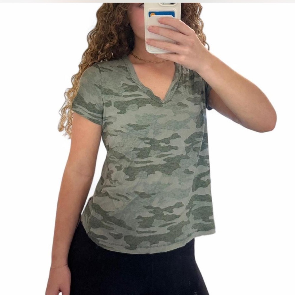Camo V-Neck Women's Top